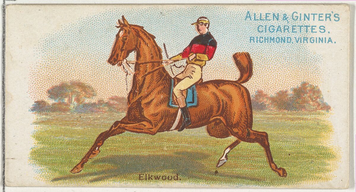 Elkwood, from The World's Racers series (N32) for Allen & Ginter Cigarettes, Issued by Allen &amp; Ginter (American, Richmond, Virginia), Commercial color lithograph 