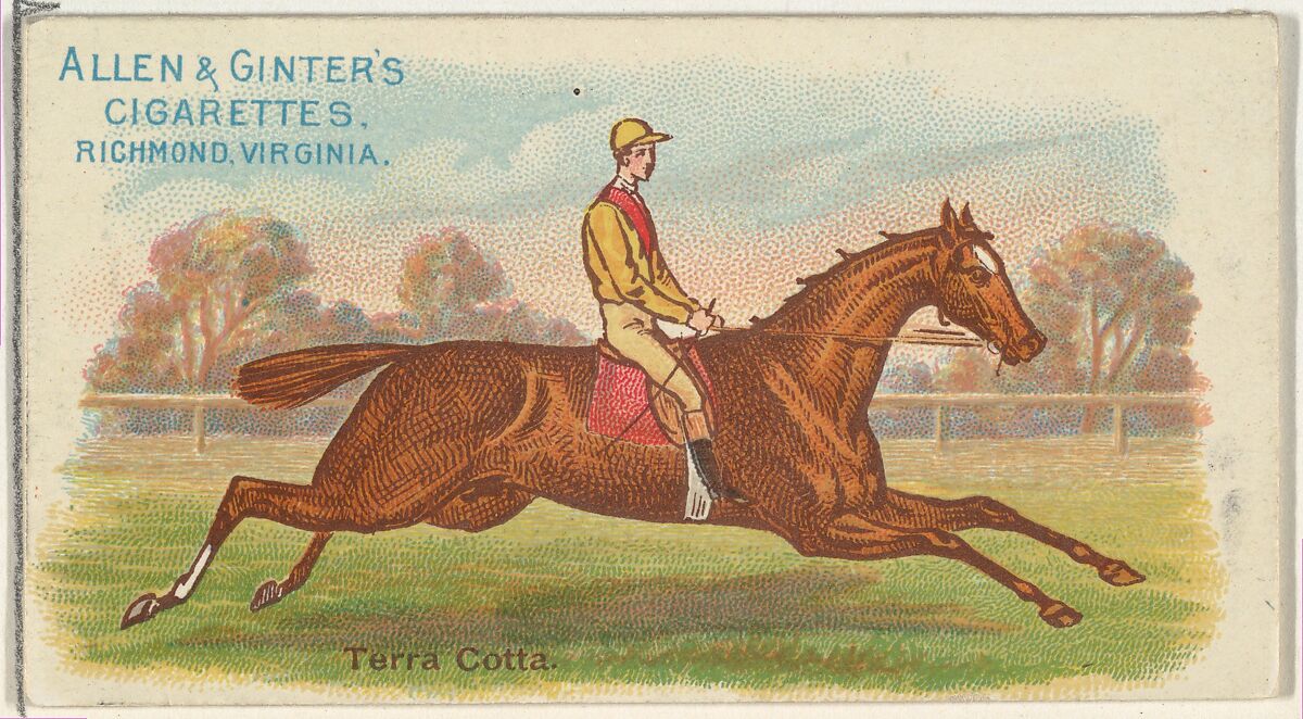 Terra Cotta, from The World's Racers series (N32) for Allen & Ginter Cigarettes, Issued by Allen &amp; Ginter (American, Richmond, Virginia), Commercial color lithograph 