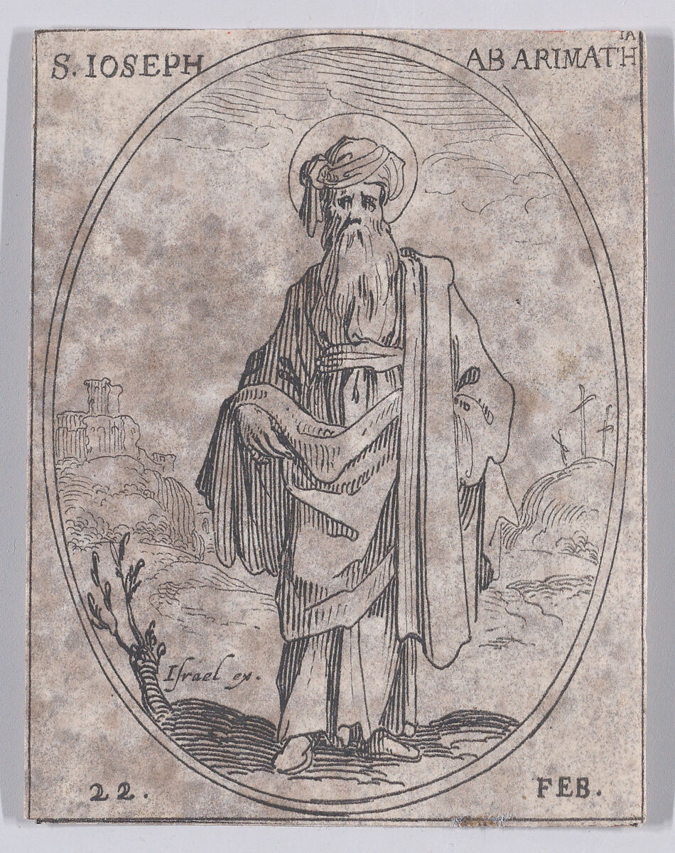 S. Félix, évêque de Metz (St. Felix, Bishop of Metz), February 21st, from "Les Images De Tous Les Saincts et Saintes de L'Année" (Images of All of the Saints and Religious Events of the Year), Jacques Callot (French, Nancy 1592–1635 Nancy), Etching; second state of two (Lieure) 