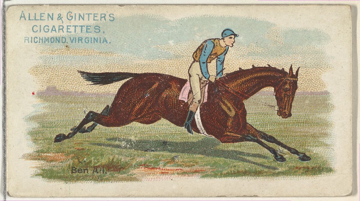 From The World's Racers series (N32) for Allen & Ginter Cigarettes, Issued by Allen &amp; Ginter (American, Richmond, Virginia), Commercial color lithograph 