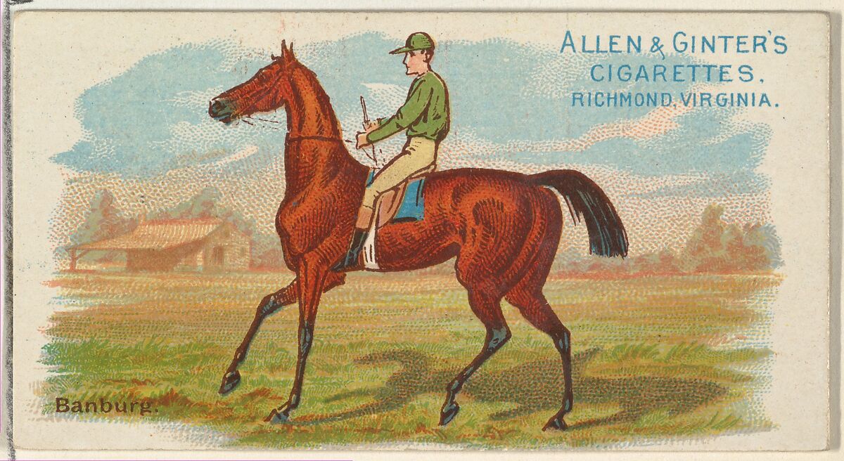 Banburg, from The World's Racers series (N32) for Allen & Ginter Cigarettes, Issued by Allen &amp; Ginter (American, Richmond, Virginia), Commercial color lithograph 