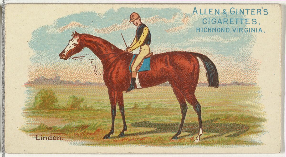Linden, from The World's Racers series (N32) for Allen & Ginter Cigarettes, Issued by Allen &amp; Ginter (American, Richmond, Virginia), Commercial color lithograph 