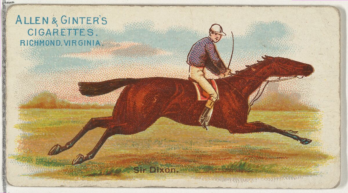 Sir Dixon, from The World's Racers series (N32) for Allen & Ginter Cigarettes, Issued by Allen &amp; Ginter (American, Richmond, Virginia), Commercial color lithograph 