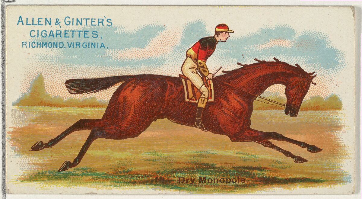 Dry Monopole, from The World's Racers series (N32) for Allen & Ginter Cigarettes, Issued by Allen &amp; Ginter (American, Richmond, Virginia), Commercial color lithograph 