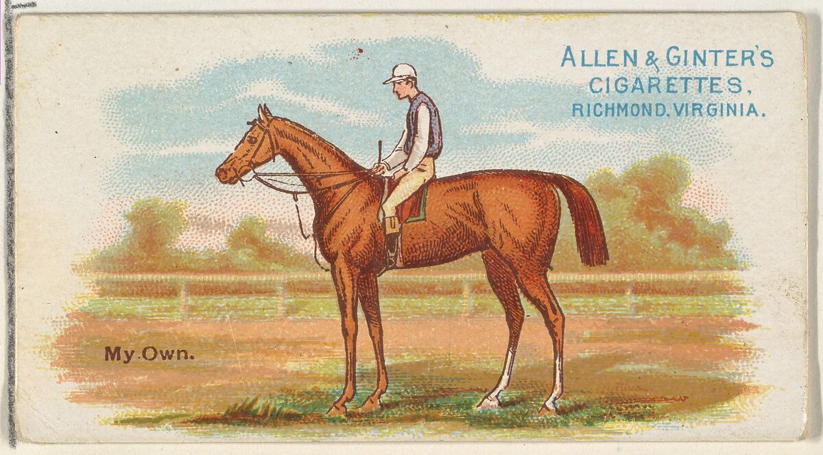 My Own, from The World's Racers series (N32) for Allen & Ginter Cigarettes, Issued by Allen &amp; Ginter (American, Richmond, Virginia), Commercial color lithograph 