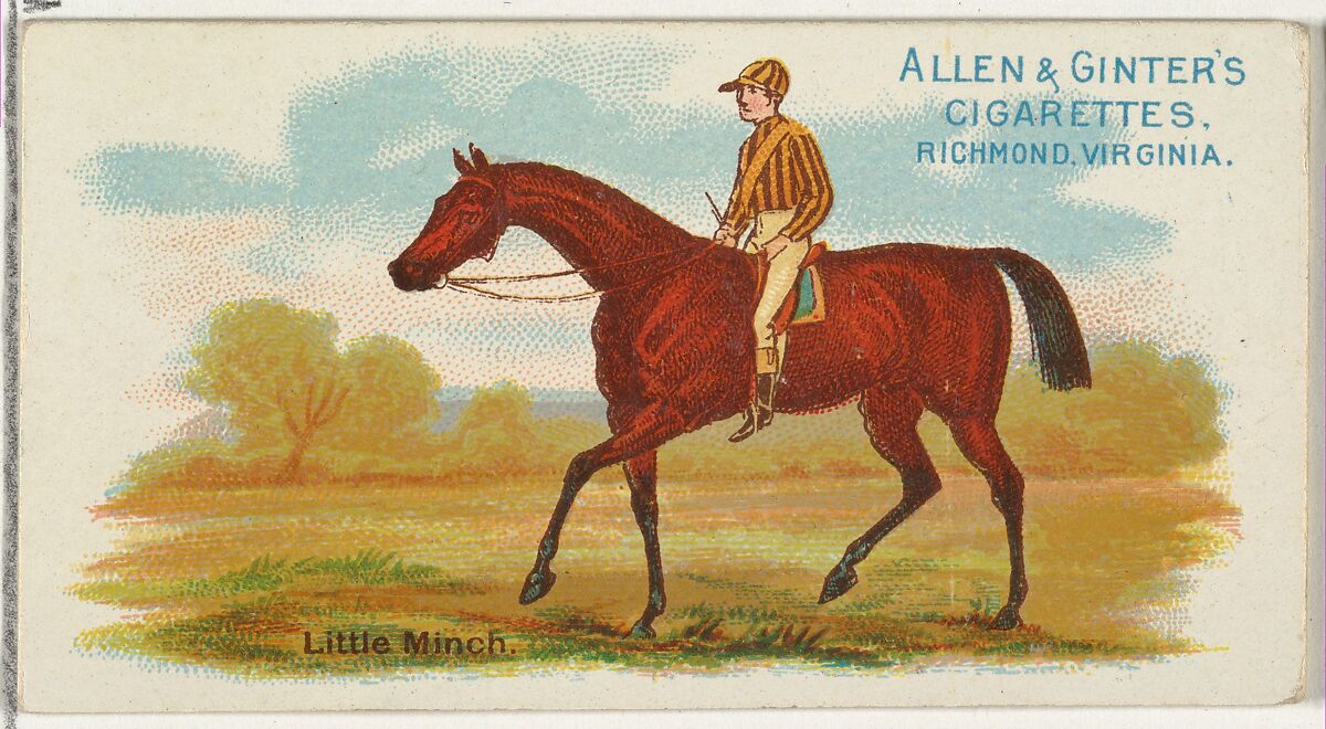 Little Minch, from The World's Racers series (N32) for Allen & Ginter Cigarettes, Issued by Allen &amp; Ginter (American, Richmond, Virginia), Commercial color lithograph 