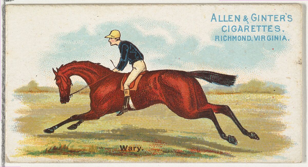 Wary, from The World's Racers series (N32) for Allen & Ginter Cigarettes, Issued by Allen &amp; Ginter (American, Richmond, Virginia), Commercial color lithograph 