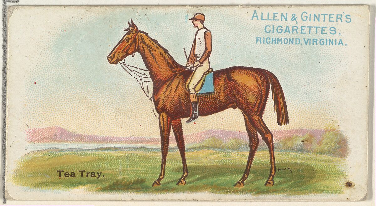 Tea Tray, from The World's Racers series (N32) for Allen & Ginter Cigarettes, Issued by Allen &amp; Ginter (American, Richmond, Virginia), Commercial color lithograph 