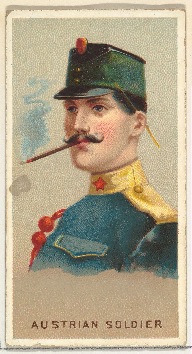 Austrian Soldier, from World's Smokers series (N33) for Allen & Ginter Cigarettes, Issued by Allen &amp; Ginter (American, Richmond, Virginia), Commercial color lithograph 