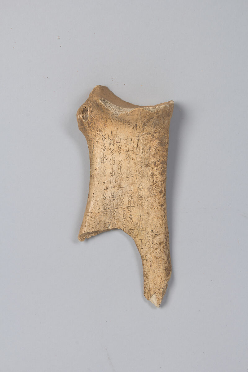 Oracle bone fragment, Inscribed bone, China