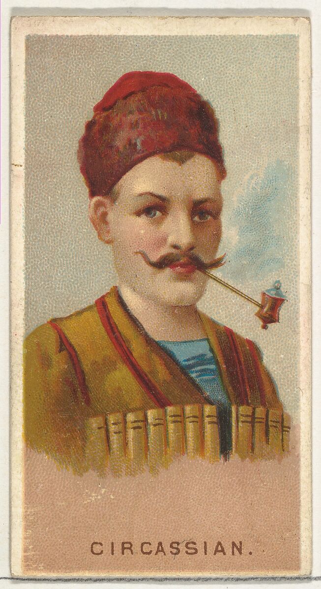 Circassian, from World's Smokers series (N33) for Allen & Ginter Cigarettes, Issued by Allen &amp; Ginter (American, Richmond, Virginia), Commercial color lithograph 