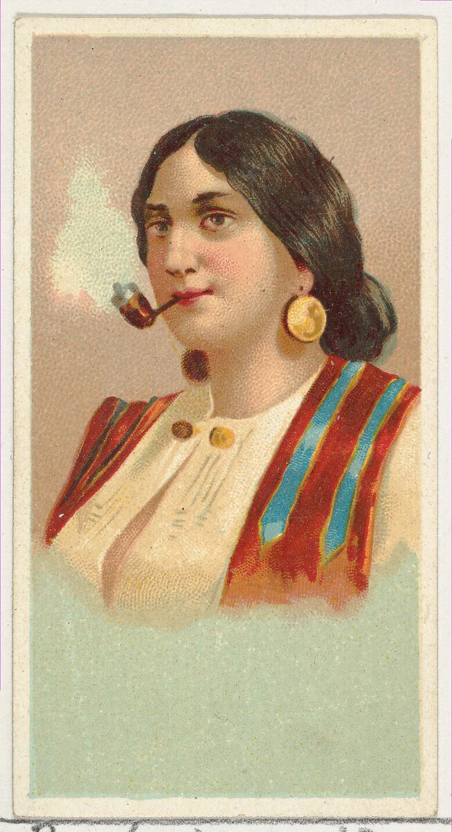 Gypsy Girl, printer's sample from World's Smokers series (N33) for Allen & Ginter Cigarettes, Issued by Allen &amp; Ginter (American, Richmond, Virginia), Commercial color lithograph 