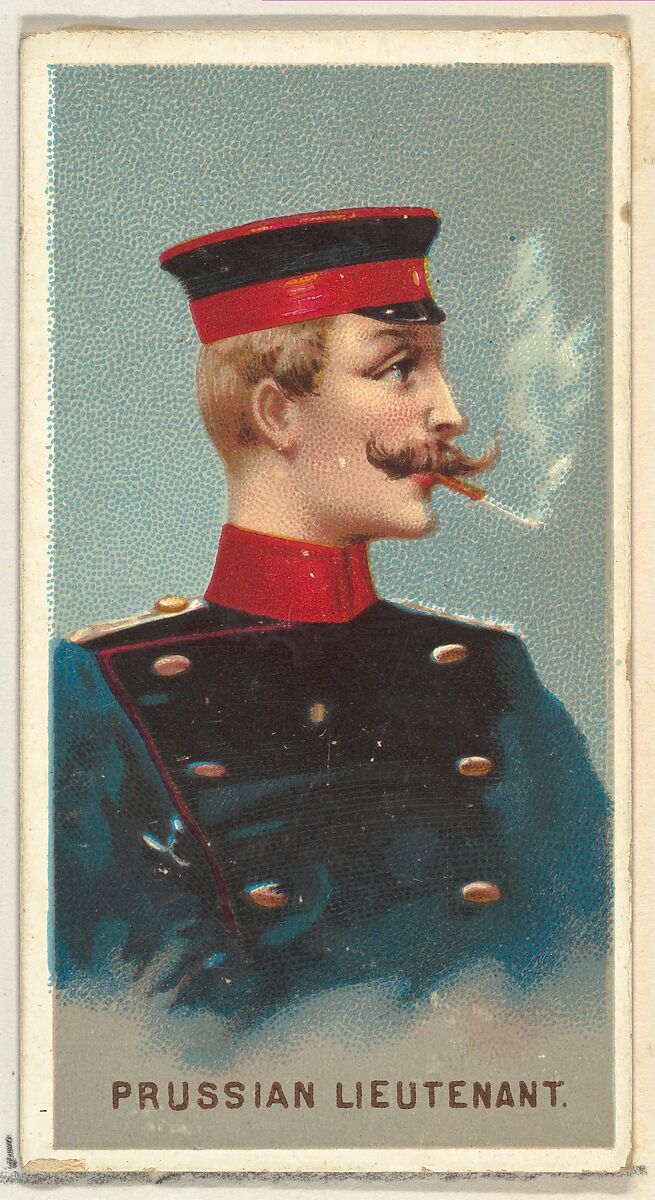 Prussian Lieutenant, from World's Smokers series (N33) for Allen & Ginter Cigarettes, Issued by Allen &amp; Ginter (American, Richmond, Virginia), Commercial color lithograph 