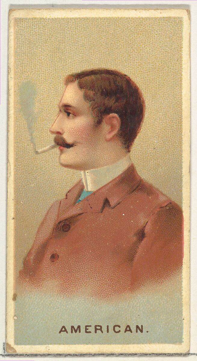 American, from World's Smokers series (N33) for Allen & Ginter Cigarettes, Issued by Allen &amp; Ginter (American, Richmond, Virginia), Commercial color lithograph 