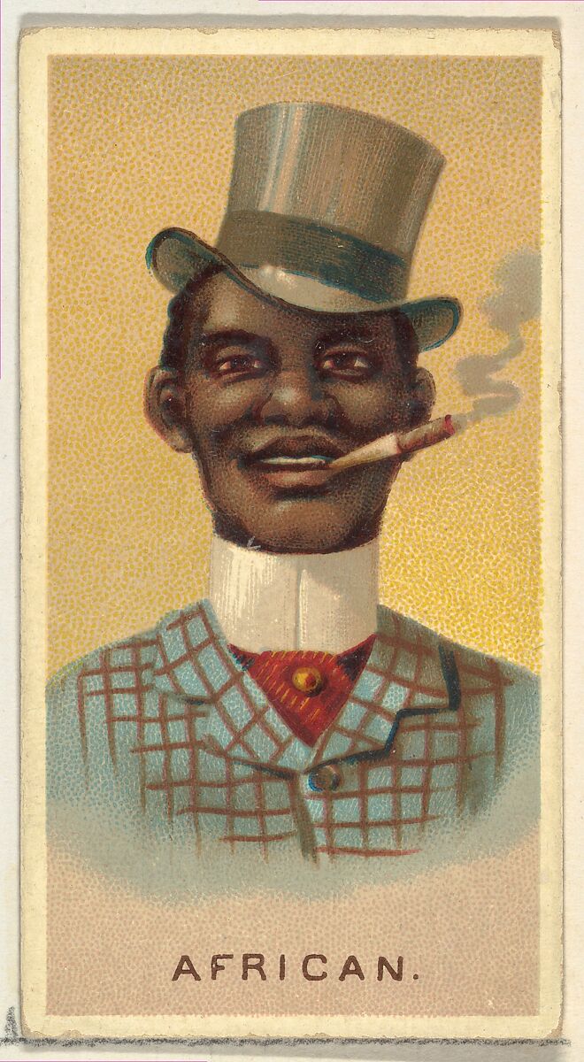 Caricature of an African man, from World's Smokers series (N33) for Allen & Ginter Cigarettes, Issued by Allen &amp; Ginter (American, Richmond, Virginia), Commercial color lithograph 