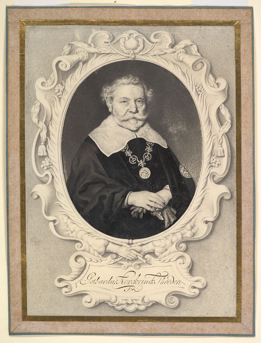 Portrait of Godert Dircksz. Kerckrinck, Jan Thopas (Dutch, Arnhem 1625/27–before 1695 Assendelft (?)), Black lead, gray and black wash, on two sheets of vellum 