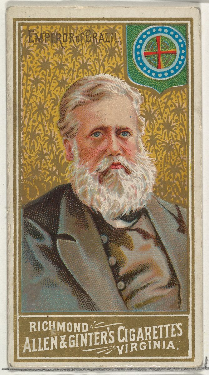 Emperor of Brazil, from World's Sovereigns series (N34) for Allen & Ginter Cigarettes, Issued by Allen &amp; Ginter (American, Richmond, Virginia), Commercial color lithograph 