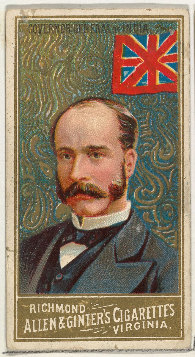 Governor General of India, from World's Sovereigns series (N34) for Allen & Ginter Cigarettes, Issued by Allen &amp; Ginter (American, Richmond, Virginia), Commercial color lithograph 