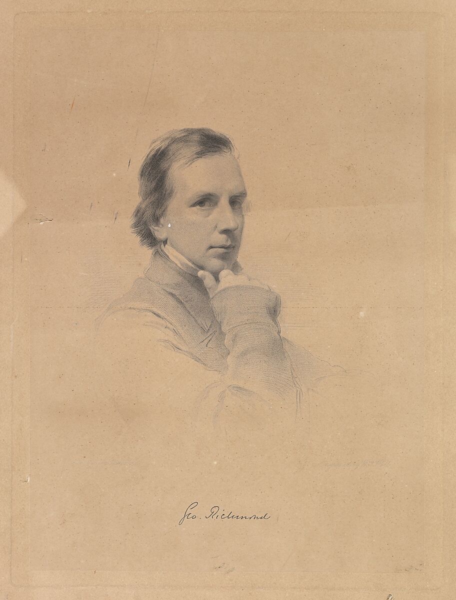 George Richmond – Self-portrait, After George Richmond (British, Brompton 1809–1896 London), Stipple engraving on chine collé 