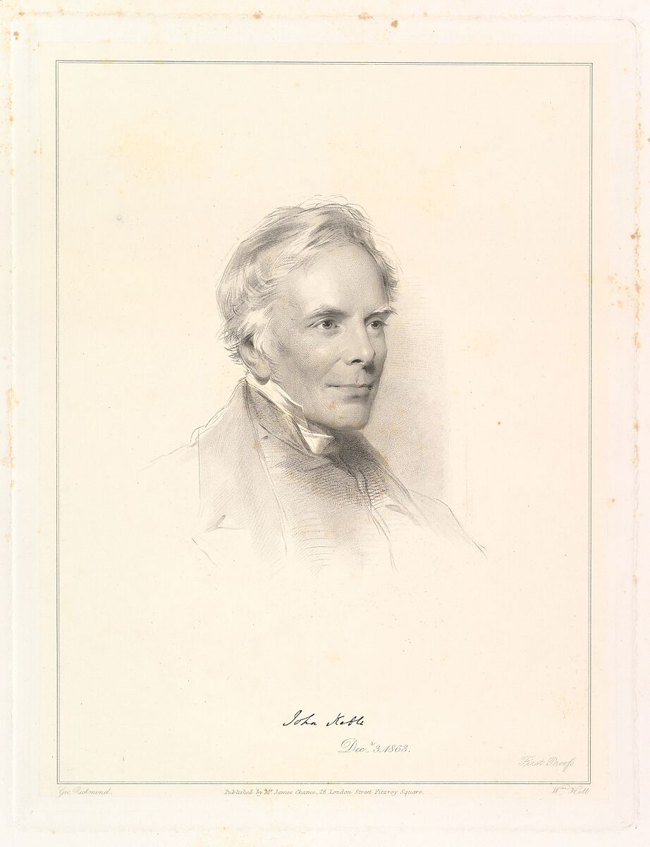 Portrait of John Keble, After George Richmond (British, Brompton 1809–1896 London), Reproductive print 