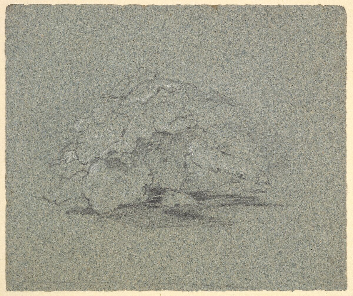 Burdock, George Richmond (British, Brompton 1809–1896 London), Black and white chalk on blue-gray paper 