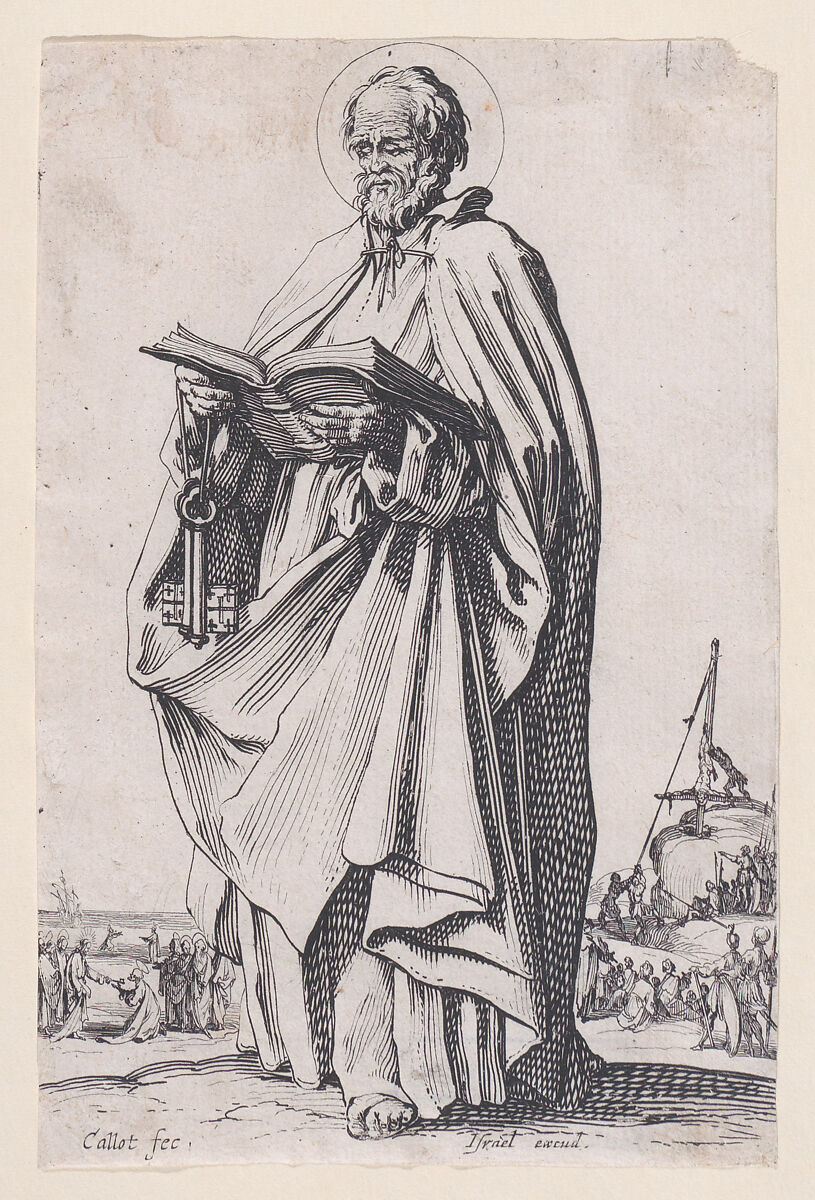 Christ, The Savior, from "Les Grands Apôtres Debout, Représentant Le Sauveur, La Bienheureuse Marie et Les Saints Apôtres" (The Large Standing Apostles, Representing The Savior, The Blessed Mary and The Apostles), Jacques Callot (French, Nancy 1592–1635 Nancy), Etching; second state of two (Lieure) 
