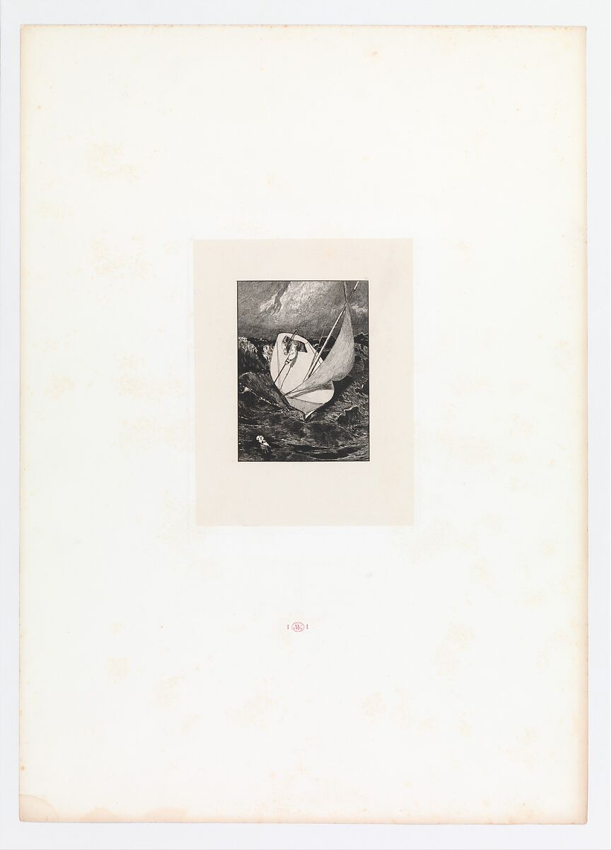 Rescue (plate four from Paraphrase on the Finding of a Glove), Max Klinger (German, Leipzig 1857–1920 Großjena), Etching, drypoint and aquatint on chine collé; first edition; state four of seven 