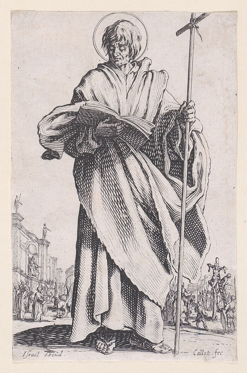 St. Philip, from "Les Grands Apôtres Debout, Représentant Le Sauveur, La Bienheureuse Marie et Les Saints Apôtres" (The Large Standing Apostles, Representing The Savior, The Blessed Mary and The Apostles), Jacques Callot (French, Nancy 1592–1635 Nancy), Etching; second state of three (Lieure) 