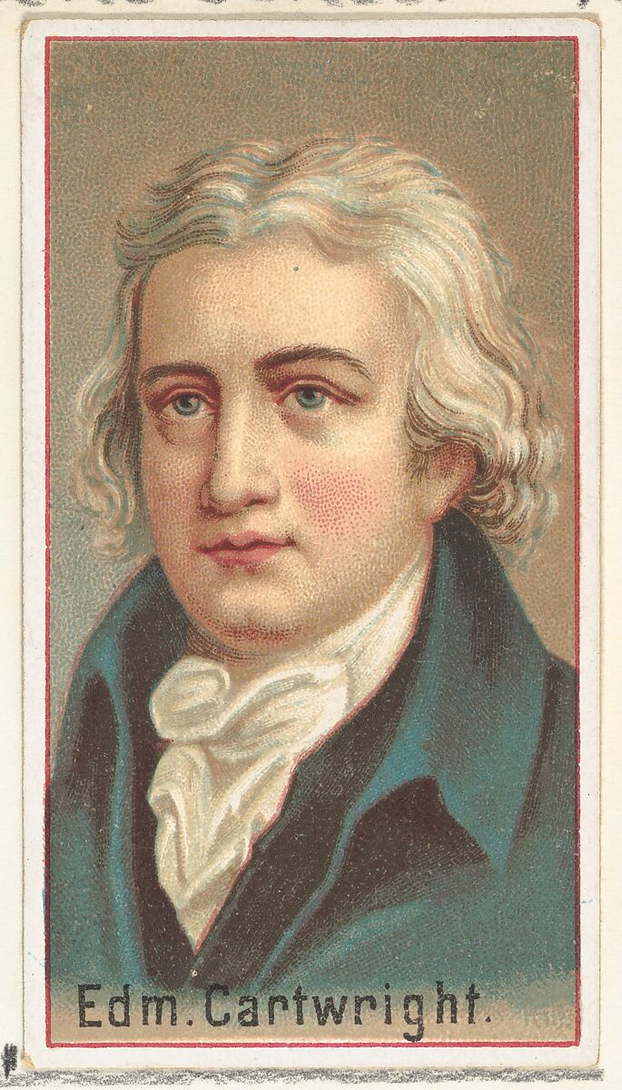 Edmund Cartwright, printer's sample for the World's Inventors souvenir album (A25) for Allen & Ginter Cigarettes, Issued by Allen &amp; Ginter (American, Richmond, Virginia), Commercial color lithograph 