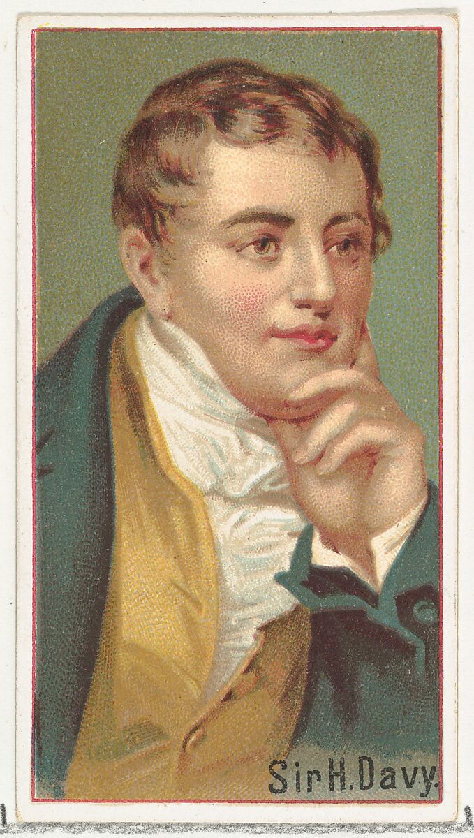 Sir H. Davy, printer's sample for the World's Inventors souvenir album (A25) for Allen & Ginter Cigarettes, Issued by Allen &amp; Ginter (American, Richmond, Virginia), Commercial color lithograph 