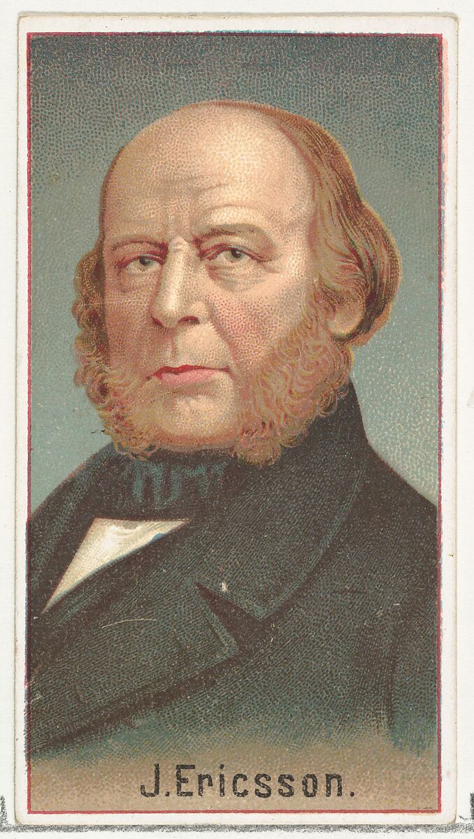 J. Ericsson, printer's sample for the World's Inventors souvenir album (A25) for Allen & Ginter Cigarettes, Issued by Allen &amp; Ginter (American, Richmond, Virginia), Commercial color lithograph 