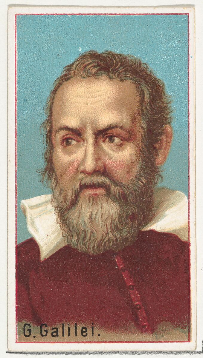 Galileo Galilei, printer's sample for the World's Inventors souvenir album (A25) for Allen & Ginter Cigarettes, Issued by Allen &amp; Ginter (American, Richmond, Virginia), Commercial color lithograph 