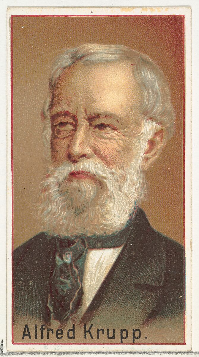 Alfred Krupp, printer's sample for the World's Inventors souvenir album (A25) for Allen & Ginter Cigarettes, Issued by Allen &amp; Ginter (American, Richmond, Virginia), Commercial color lithograph 