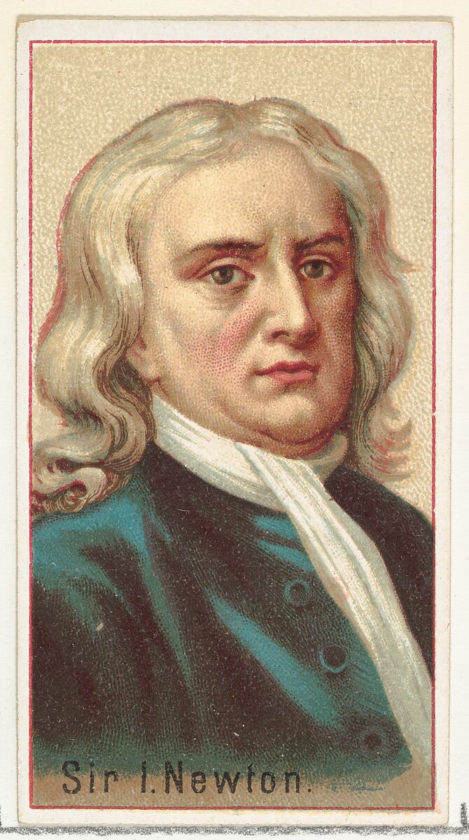 Sir Isaac Newton, printer's sample for the World's Inventors souvenir album (A25) for Allen & Ginter Cigarettes, Issued by Allen &amp; Ginter (American, Richmond, Virginia), Commercial color lithograph 