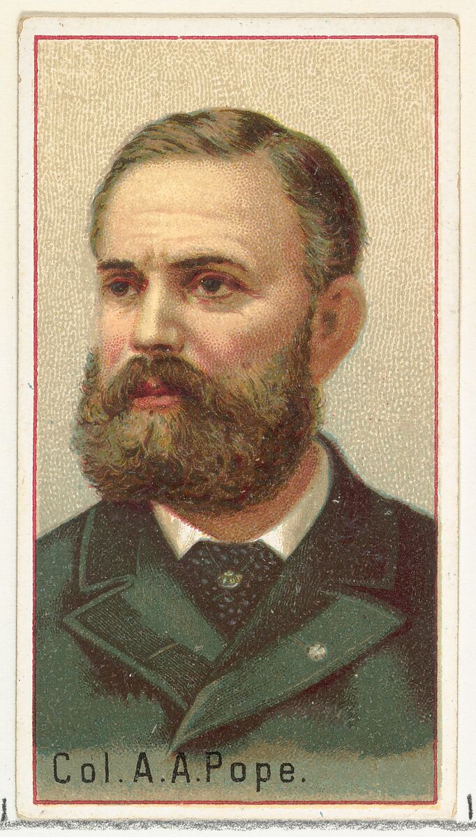 Colonel A. A. Pope, printer's sample for the World's Inventors souvenir album (A25) for Allen & Ginter Cigarettes, Issued by Allen &amp; Ginter (American, Richmond, Virginia), Commercial color lithograph 