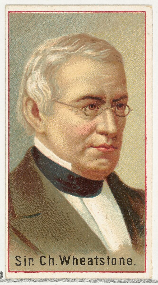 Sir Charles Wheatstone, printer's sample for the World's Inventors souvenir album (A25) for Allen & Ginter Cigarettes, Issued by Allen &amp; Ginter (American, Richmond, Virginia), Commercial color lithograph 
