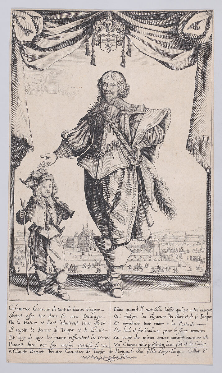 Portrait of Claude Dereut and His Son, Jean, Jacques Callot (French, Nancy 1592–1635 Nancy), Etching and engraving; second state of five (Lieure) 
