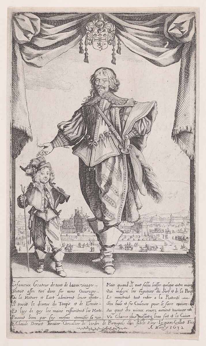Portrait of Claude Deruet and His Son, Jean, Jacques Callot (French, Nancy 1592–1635 Nancy), Etching and engraving; fourth state of five (Lieure) 