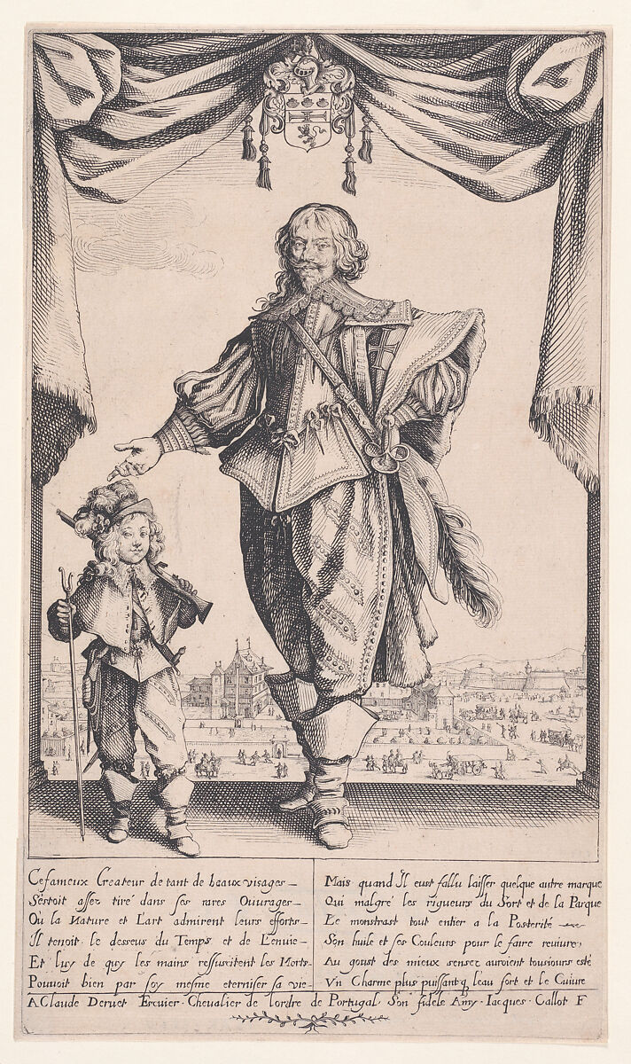 Portrait of Claude Deruet and His Son, Jean, Jacques Callot (French, Nancy 1592–1635 Nancy), Etching and engraving; second state of five (Lieure) 