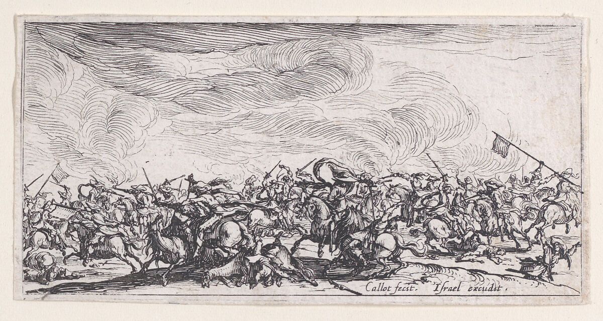 Le Combat a l'Épée (The Combat with Swords), from Les Combats de Cavalerie (The Cavalry Combats), Jacques Callot (French, Nancy 1592–1635 Nancy), Etching; first state of two (Lieure) 