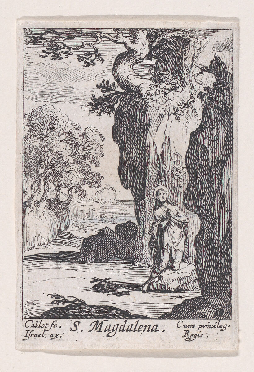 The Repentant Mary Magdalen, from "Les Pénitents et Pénitentes" (The Penitents), Jacques Callot (French, Nancy 1592–1635 Nancy), Etching; first state of two (Lieure) 