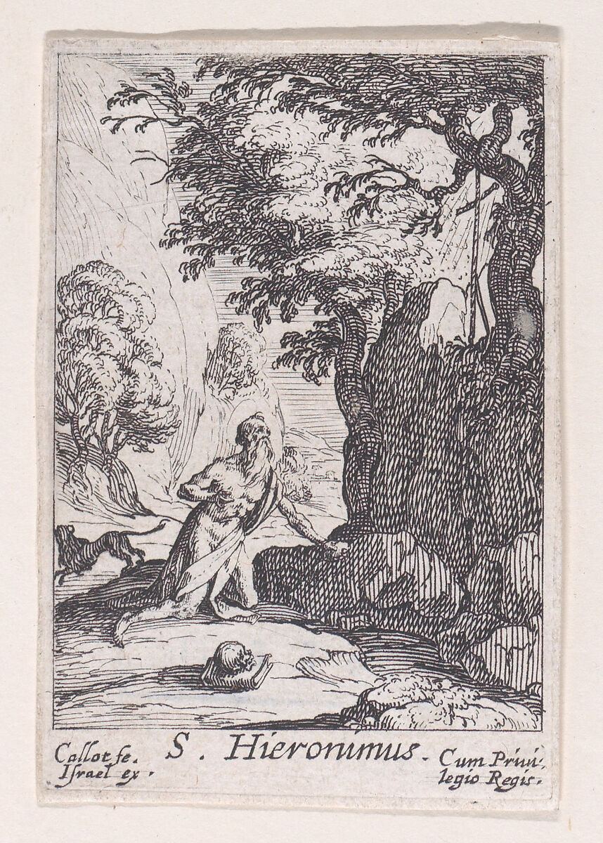 St. Jerome, from "Les Pénitents et Pénitentes" (The Penitents), Jacques Callot (French, Nancy 1592–1635 Nancy), Etching; first state of two (Lieure) 