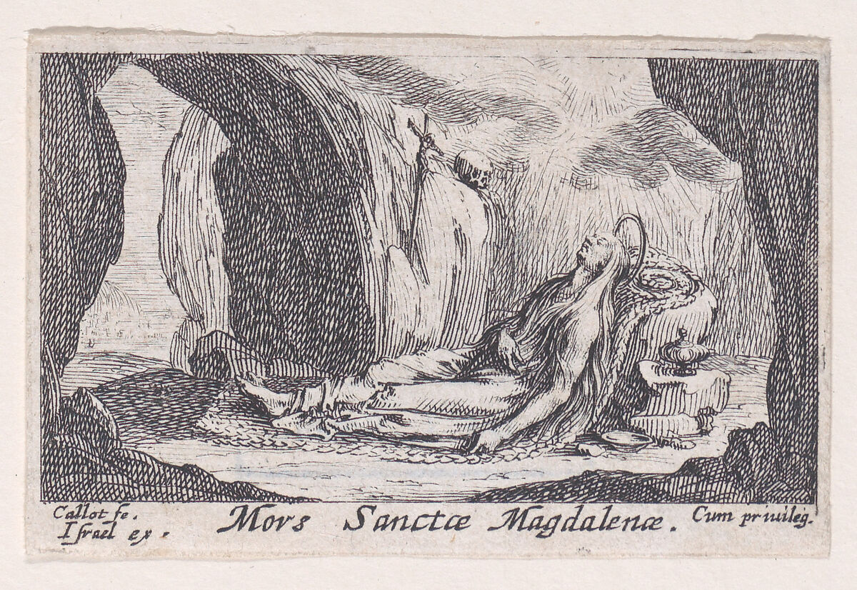 The Death of St. Mary Magdalen, from "Les Pénitents et Pénitentes" (The Penitents), Jacques Callot (French, Nancy 1592–1635 Nancy), Etching; first state of two (Lieure) 