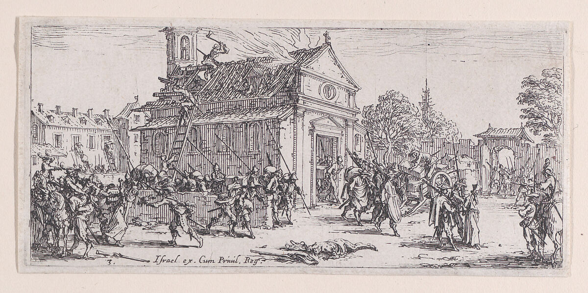 Dévastation d'un Monastère (Devastation of a Monastery), plate 3 from "Les Petites Misères de la Guerre" (The Little Miseries of War), Jacques Callot (French, Nancy 1592–1635 Nancy), Etching; second state of two (Lieure) 