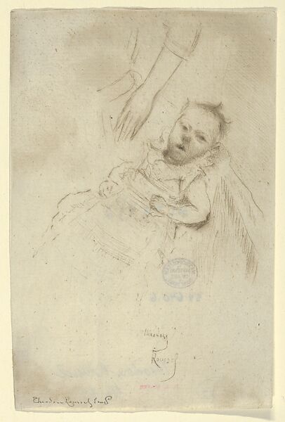 Portrait of Margery Chambers, Aged 10, Théodore Roussel (French, Lorient, Brittany 1847–1926 St. Leonards-on-Sea, Sussex), Drypoint 