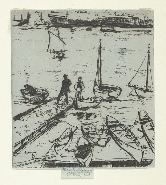 Pleasure Boats, Chelsea, Théodore Roussel (French, Lorient, Brittany 1847–1926 St. Leonards-on-Sea, Sussex), Etching 