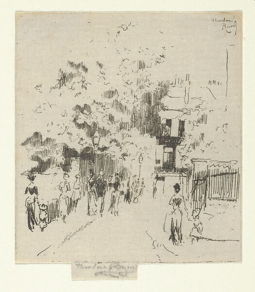 Bank Holiday, Corner of Beaufort Street, Chelsea, Théodore Roussel (French, Lorient, Brittany 1847–1926 St. Leonards-on-Sea, Sussex), Etching 