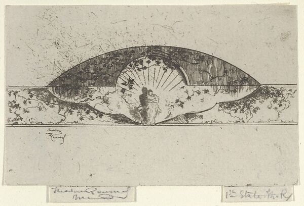 Jupiter and Alcmene Medallion, Sketch for Decoration of a Frame, Théodore Roussel (French, Lorient, Brittany 1847–1926 St. Leonards-on-Sea, Sussex), Etching 