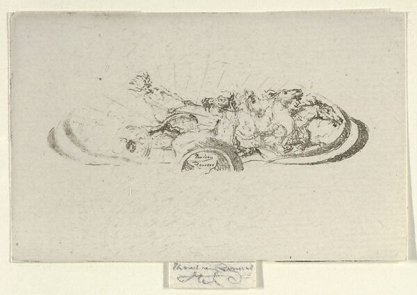 Phaeton, Study for Decoration of a Frame, Théodore Roussel (French, Lorient, Brittany 1847–1926 St. Leonards-on-Sea, Sussex), Etching and softground; first state of two 