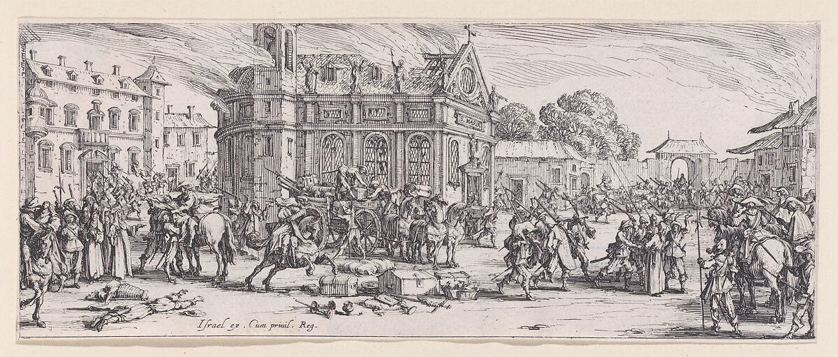 Dévastation d'un Monastère (Devastation of a Monastery), plate 6 from "Les Misères et les Mal-Heures de la Guerre" (The Miseries and Misfortunes of War), Jacques Callot (French, Nancy 1592–1635 Nancy), Etching; first or second state of three (Lieure) 